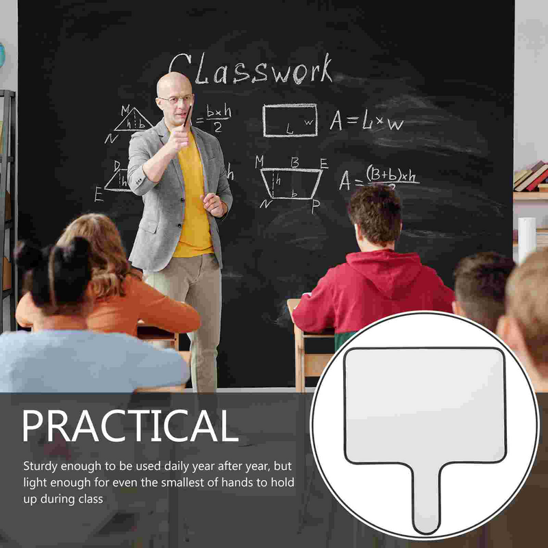 Answer Board Teaching Prop Handheld White Erasable Blank Paddle Kawaii School Supplies Household White Board Dry Erase Tool