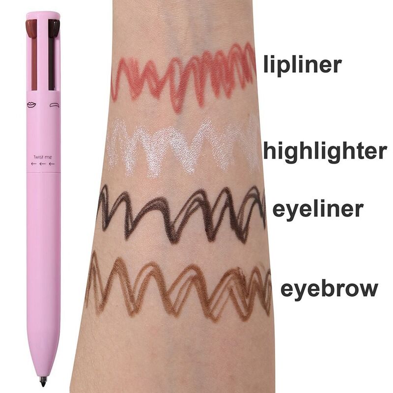 Impermeável Multi-Efeito Maquiagem Pen, Sobrancelha Enhancers, Beleza e Saúde Deitado Silkworm Pen, Lip Liner, 4 em 1 delineador