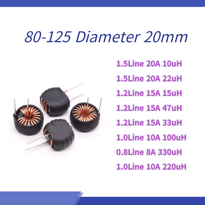 5 buah/lot cincin magnetik Aluminium silikon besi induktansi 20A/15A/10A/8A 330uH/220uH/100uH/ 80125 Diameter 20mm