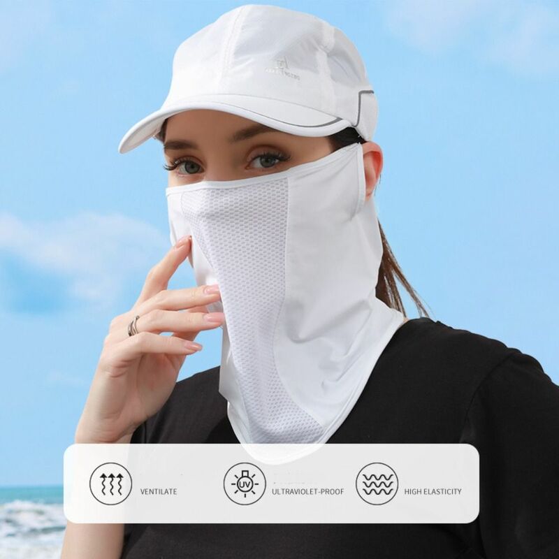 Jednolity kolor lodowy jedwab maska moda letnie chusty na twarz na szelkach osłona na twarz osłona twarzy szyi pokrowiec owijający szyi pokrowiec owijający mężczyzn