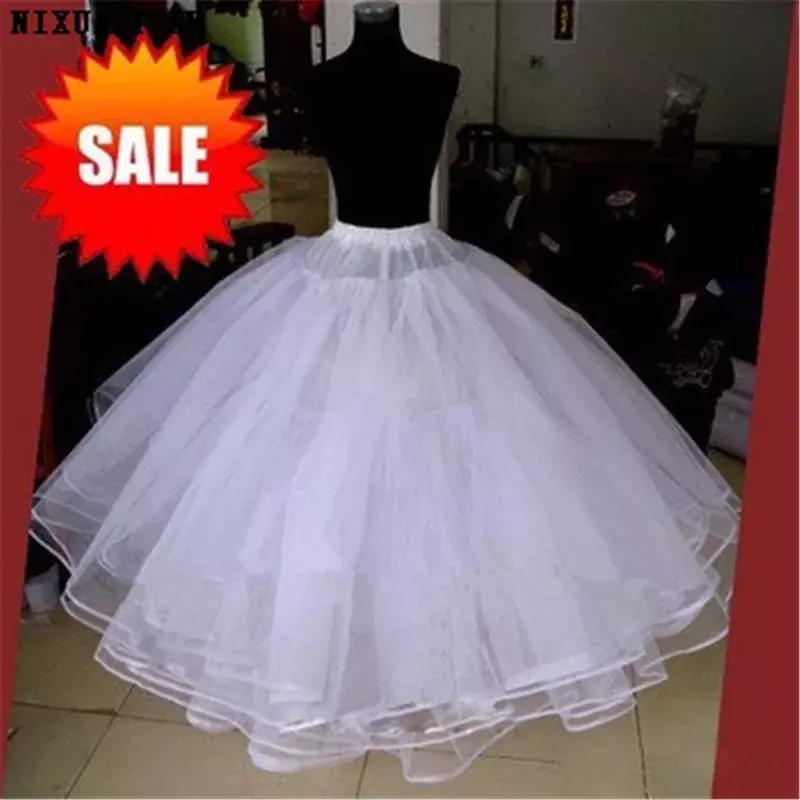 Best Sell White 3 Layers Wedding Accessories For Wedding Dress Tulle Dress Skirt Ball Gown Petticoat 2023 Skirt No Hoops