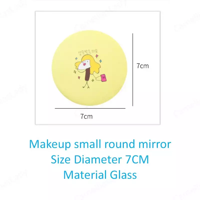 1pc kieszonkowe lusterka do makijażu Kawaii Cute Cartoon przenośne małe Mini okrągłe lustro podróży narzędzia do makijazu proste Vanity ręczne lusterko