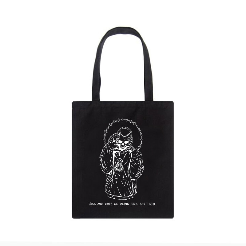Impressão de aranha do vintage sacola de lona de compras bolsa feminina cobra escura shopper bolsa casual tote bolsas para mulher 2022 designer luxo