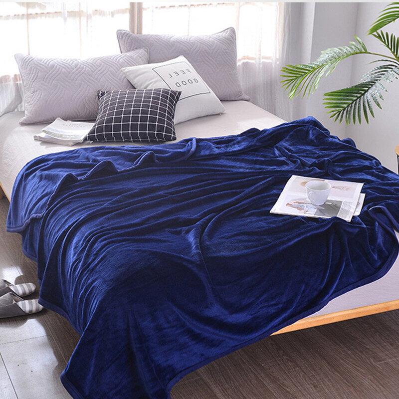 Coperta copriletto Morden tinta unita 200x230cm copriletto in peluche di flanella calda Super morbida ad alta densità per divano/letto/auto