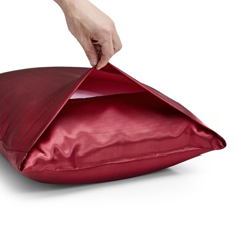 Пара однотонных наволочек из искусственного шелка, атласная подушка, подушка-конверт