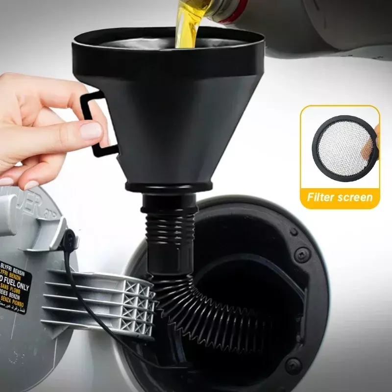 Engine Refueling Funnel with Filter for Car Motorcycle Truck Oil Gasoline Filling Strainer Extension Pipe Hose Funnels Tool