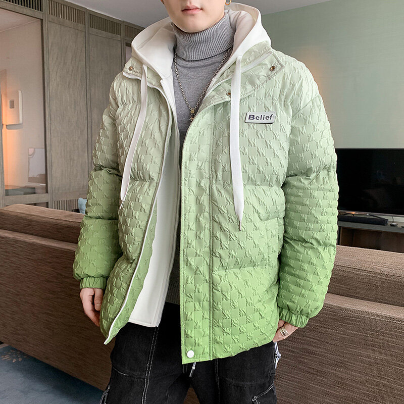 2022 versione coreana da uomo addensare parka moda inverno giacca per il tempo libero coppia calda maschio cappotti larghi con cappuccio abbigliamento uomo