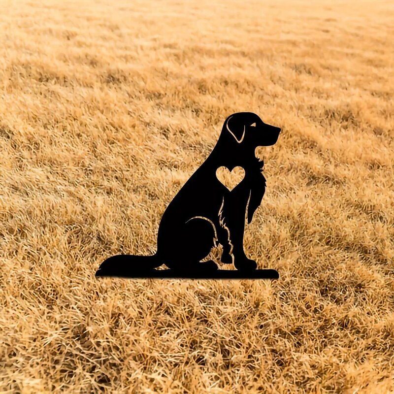Silhouette de chien intelligent en fer, décor de jardin, signe de cour en métal, art de jardin, décoration extérieure, créatif, commémoratif
