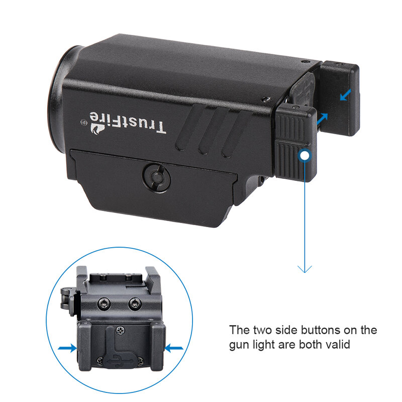 Trustfire Gm23 Mini latarka taktyczna 800 lumenów latarka broń samoobrona Usb akumulator Quick Release Rail Mounted