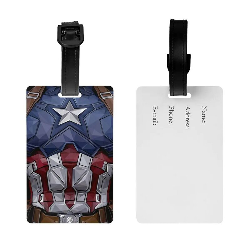 Etichetta per bagagli personalizzata Captain America protezione per la Privacy etichette per bagagli etichette per borse da viaggio valigia