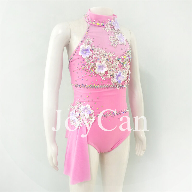 JoyCan vestido de baile lírico para niña, traje de baile de Jazz rosa, ropa de Pole Dancing, entrenamiento de rendimiento