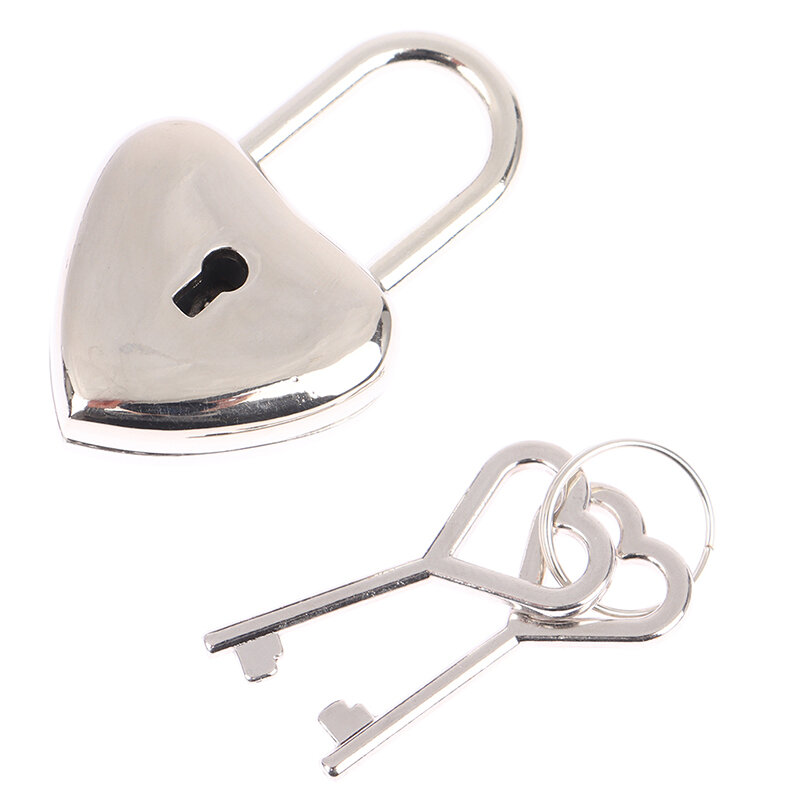 1Set lucchetto a forma di cuore Mini serrature Hardware per bagagli con serratura a chiave per valigia da viaggio per gioielli da sposa