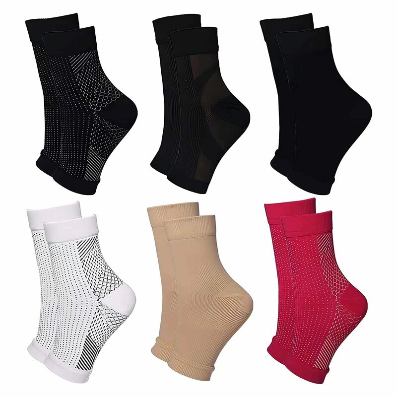Chaussettes de neuropathie pour femmes et hommes, chaussettes de compression apaisantes pour la neuropathie, attelle de rinçage, fasciite plantaire, instituts d'gonflement, 1 paire