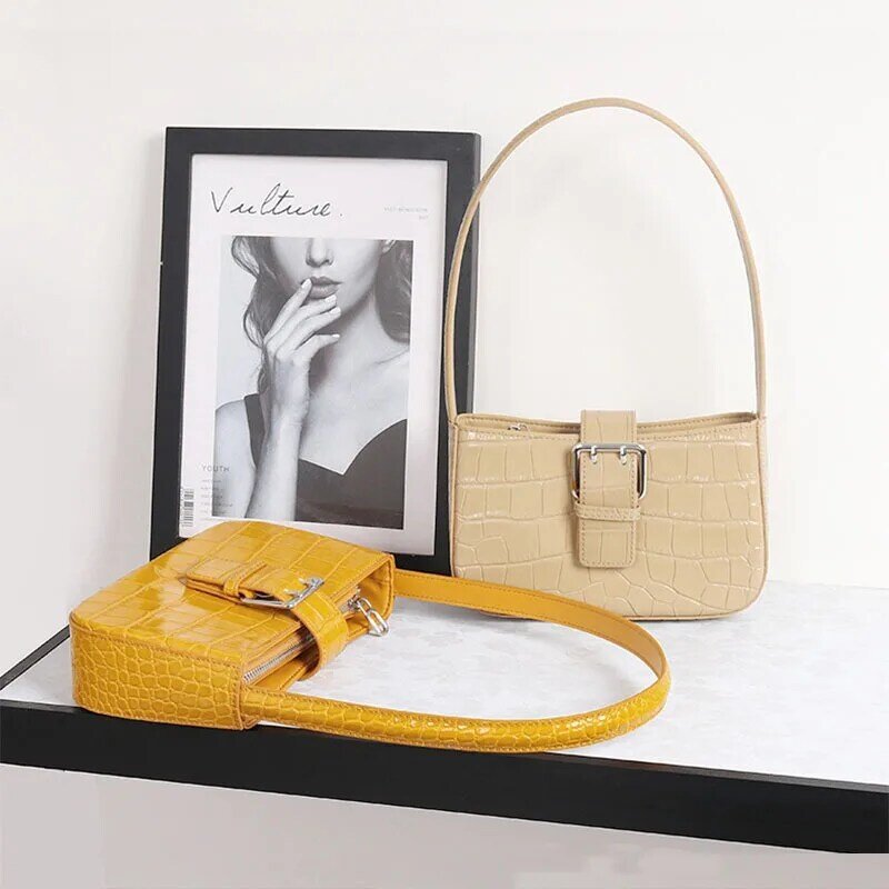 New Luxury Crocodile Leather Portable Women's Bag Classic Retro One-shoulder Handbag Design Sense Top сумка женская bolsos sac
