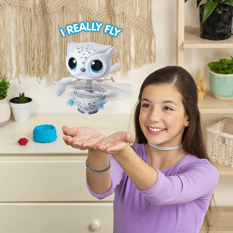 Original Owleez Flying Baby Owl Interactive Toys for Kids with Lights & Sounds Electronic Pet Induction Flight Girls Toys Gifts