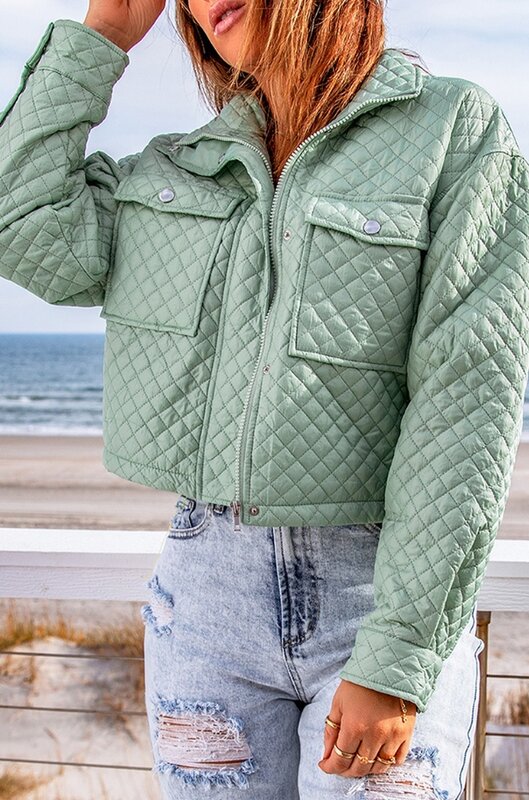 Women's Zipper Short Jackets 2023 New Autumn Winter Street Versatile Jacket Long Sleeve Lapel Solid Color Loose Fashion Jacket