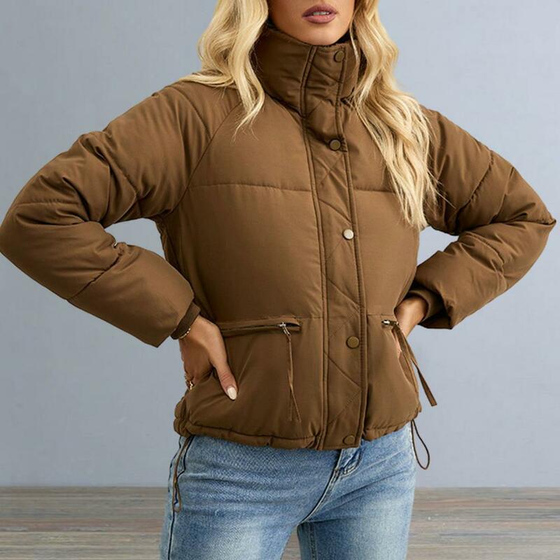 Женская Повседневная толстая верхняя одежда на молнии, пальто с отложным воротником, мягкая удобная классическая Куртка из полиэстера с хлопковой подкладкой на осень и зиму