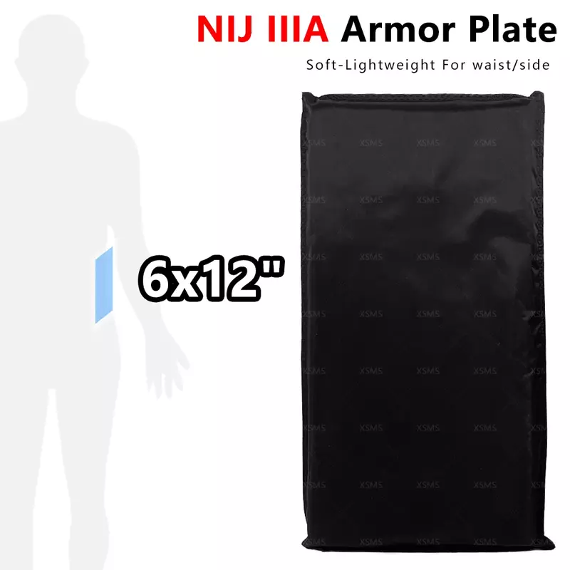 NIJ IIIA Soft Armor Panel 1/2/4 Pcs NIJ IIIA 3A Lightweight Soft Armor Panel Bulletproof Ballistic Side Plate 6x12”