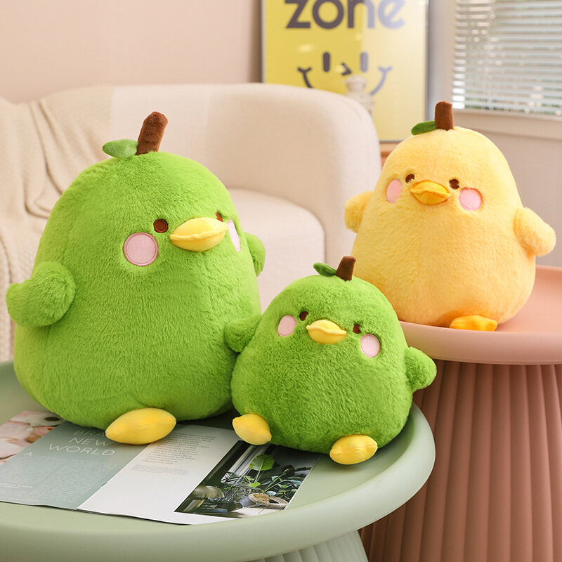New Creative Fruit Pear Plush Toys Cartoon Stuffed Animals Funny Duck Pear & Stress Plushie Doll Pillow for Kids Gift Room Decor