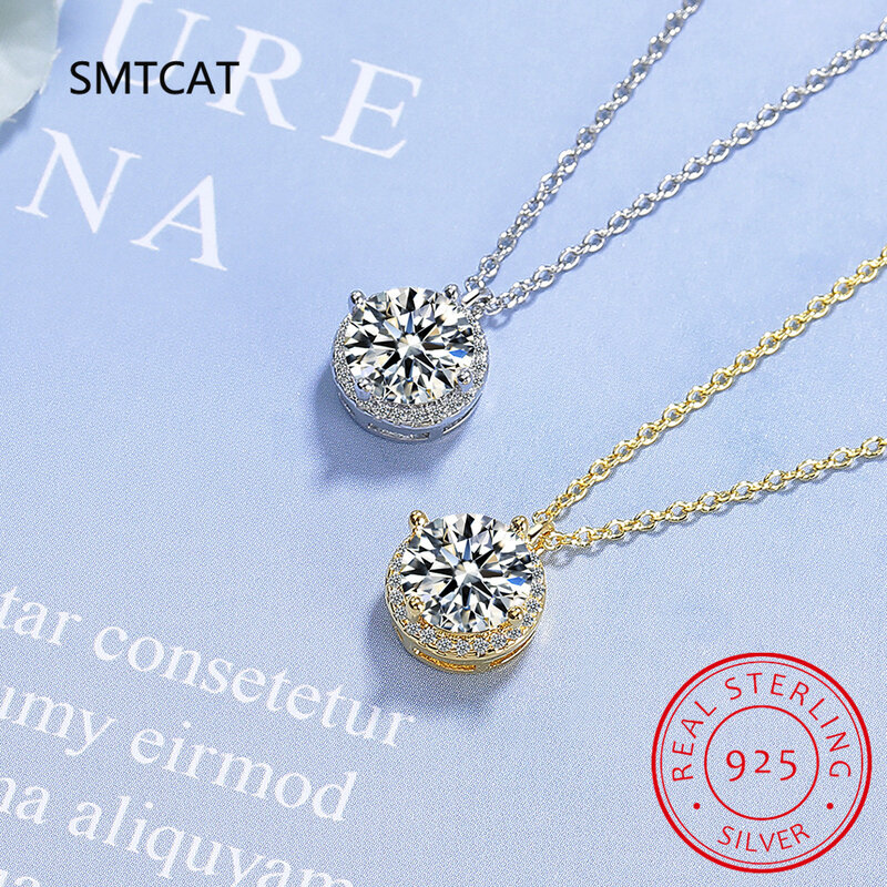 Real D Color 1 Carat Moissanite Pendant Necklace GRA Certificate for Women Wedding Bridal 100% S925 Sterling Silver Fine Jewelry