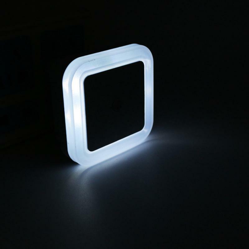 Mini LED Night Light US Plug In Dusk to Dawn Sensor Wall Nights Lamp Square for Bedroom Hallway Stairs Corridor 110V 220V