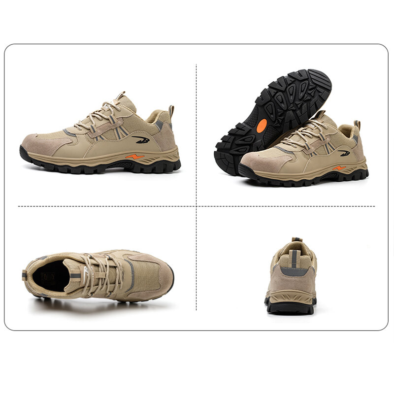 Waliantile-zapatos de seguridad para hombre, zapatillas de trabajo industriales con punta de acero, botas de trabajo antideslizantes indestructibles