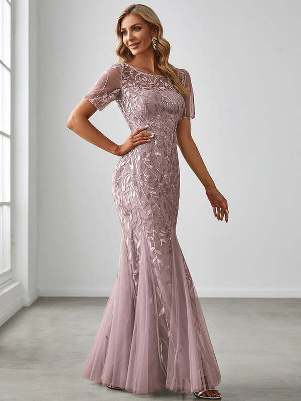 Элегантное вечернее платье, тюлевые платья с блестками и принтом «рыбий хвост», модель 2024 года