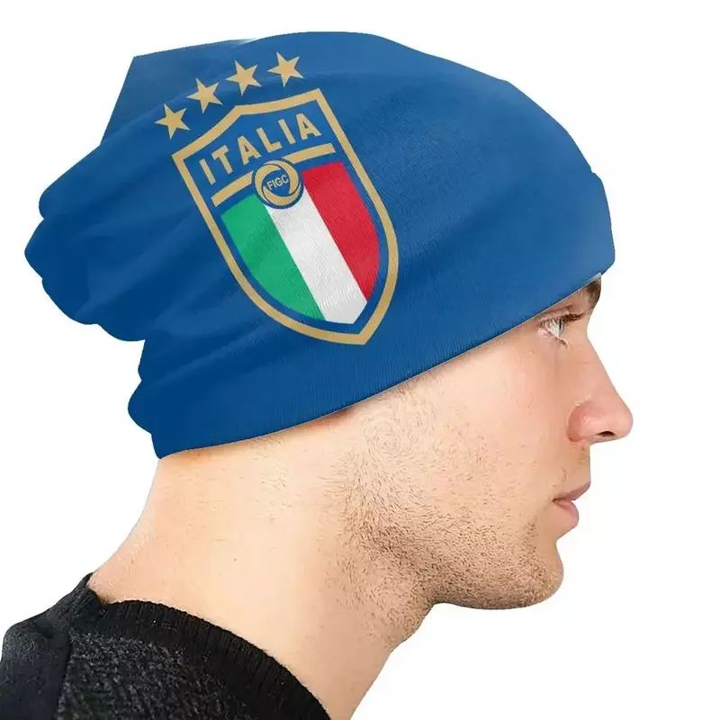 Italia FIGC Topi Bonnet ฮิปฮอปฤดูใบไม้ร่วงสกีหมวกบีนนี่สำหรับผู้ชายผู้หญิงหมวกถักอบอุ่นความร้อนยืดหยุ่นใช้ได้ทั้งชายและหญิง