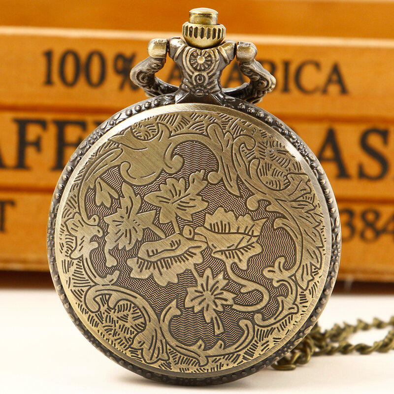 Резьбовые кварцевые карманные часы с оленем, изысканные Ретро-часы с цепочкой и ожерельем, мужские женские детские сувенирные подарки