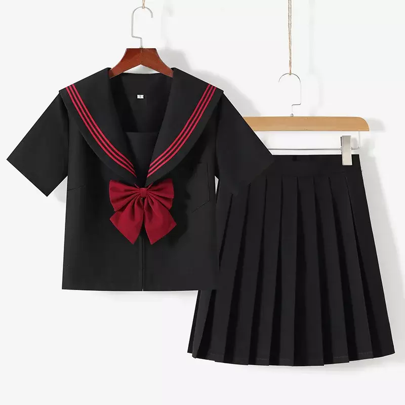 Черная православная школьная униформа в стиле колледжа, японская и Корейская школьная Униформа JK, униформа для девушки, аниме косплей, матросский костюм, классная верхняя юбка
