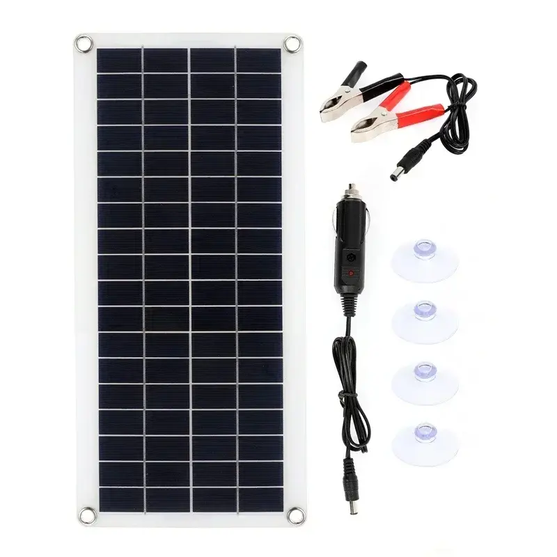 Panel Solar Flexible de 300W, cargador de batería de 12V, USB Dual con controlador de 10A-60A, células solares, Banco de energía para teléfono, coche, yate, RV