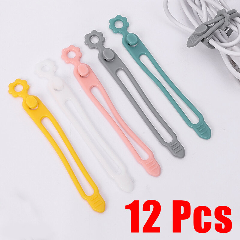 Cable Organizer Silicone Wire Straps for Earphone Phone Charger Mouse Wires Reusable Fastening Cable Ties Cord Organizers Winder