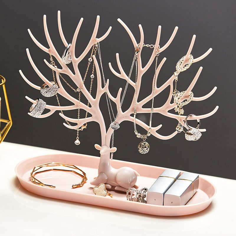 Deer Jewelry Display Stand Earrings Necklace Ring Jewelry Display Tray Tree Storage Racks Organizer Holder Make Up Decoration