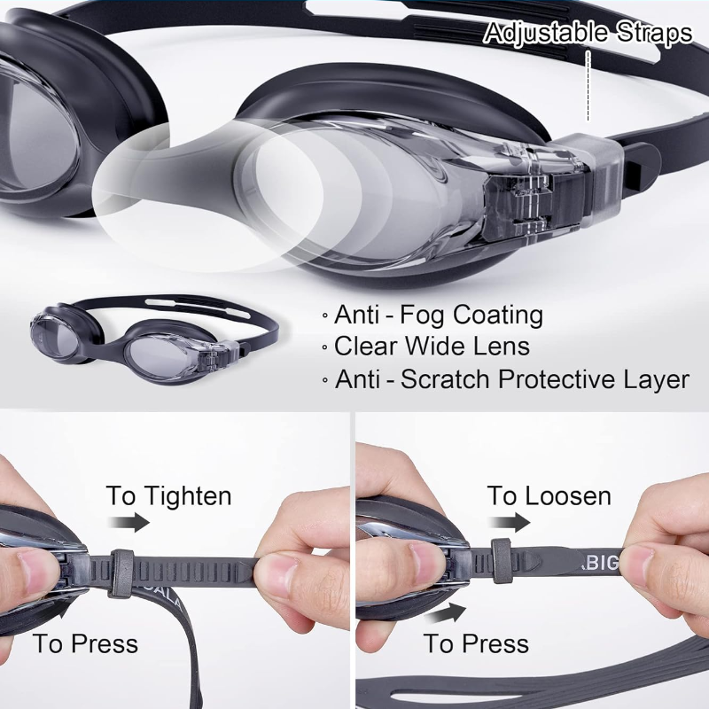 Gafas de natación profesionales antiniebla HD para adultos, unisex
