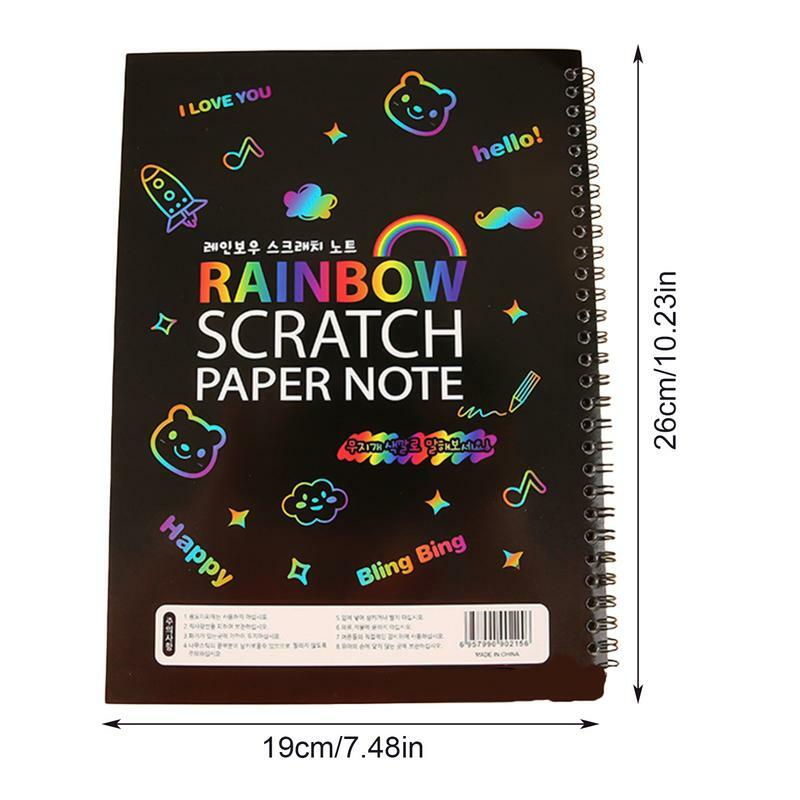 Scratch Paper Art Set Rainbow Magic Scratch Off Paper Kit Kids Arts Scraping Painting Educational Toy DIY Household Accessories