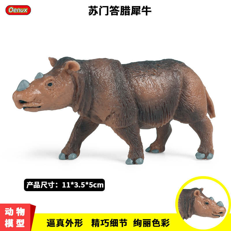 Rinoceronte estático de modelo de animal salvaje sólida para niños, modelo de juguete de animal hipopótamo, adornos