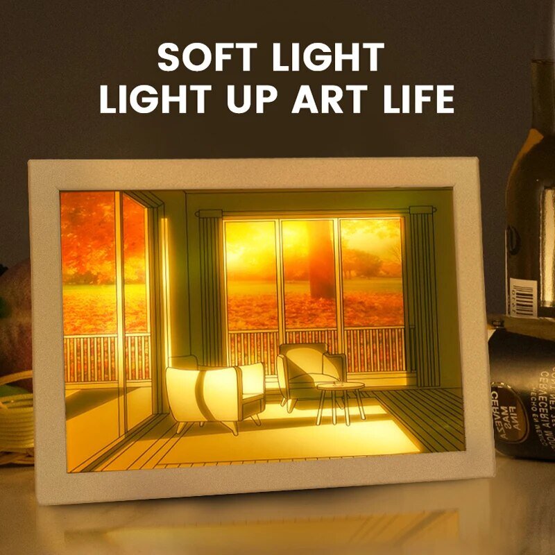 INS oświetlenie malowanie dekoracje nowoczesne i minimalistyczne sypialnia kreatywne malowanie światło trzy kolory ściemnianie