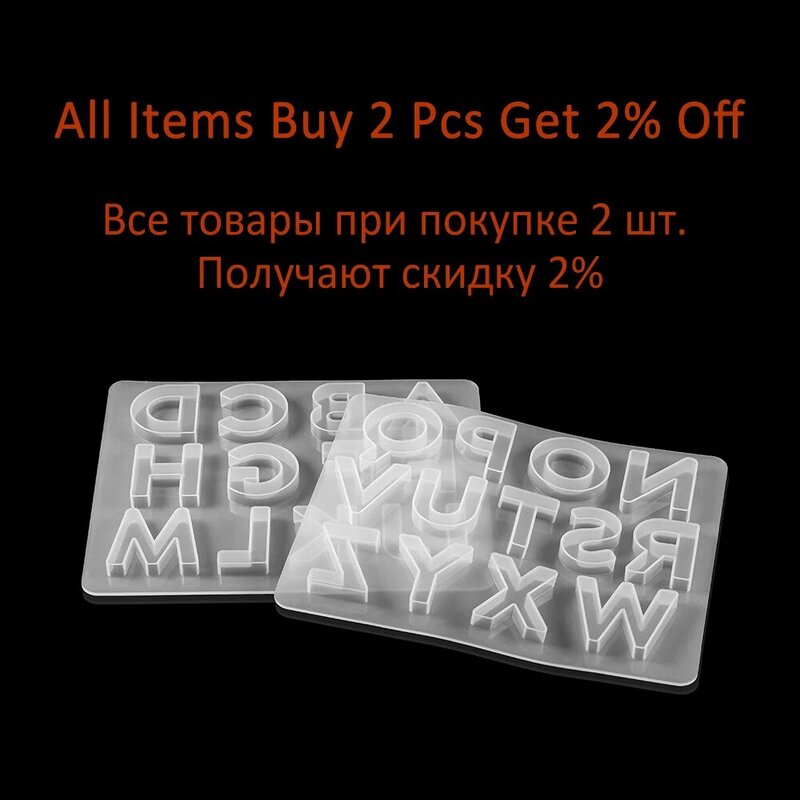 1Pcs/lot English Alphabet Silicone Molds Letter Epoxy Resin Casting Mold Mixed Style For DIY Jewelry Making Findings Accessories