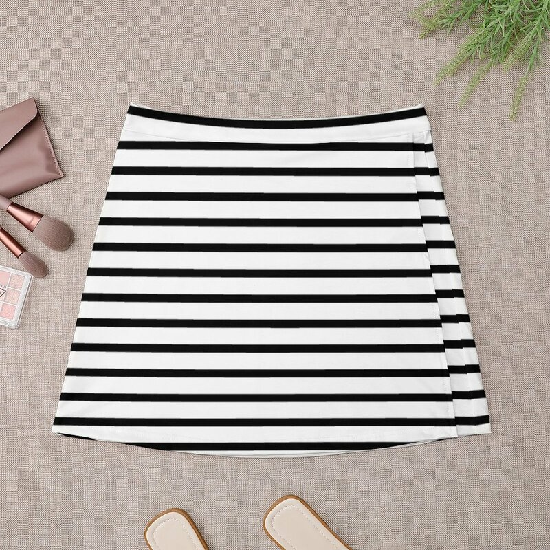 女性のためのミニスカート,薄い水平ストライプの衣服,夏のスカート,韓国のファッション