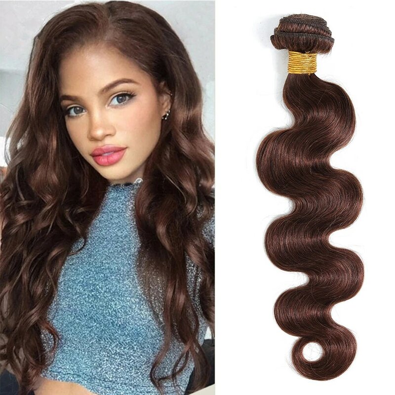Body Wave Human Hair Bundles Brazilian Hair Weave Bundles 100% Human Hair Extensions For Women Brown #4 Remy Hair Weaving 1/2pcs
