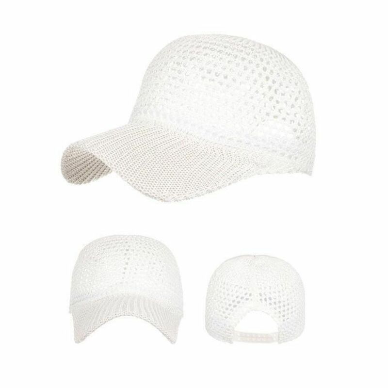 قبعة بيسبول مع شبكة مجوفة ، قبعة شمس أحادية اللون ، بوليستر قطن ، جودة عالية