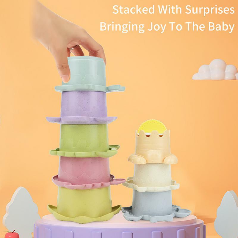 Toddler Stacking Cups Set Of 8 Counting Numbers Recognizing Colors And Animals Stacking Toy Early Development Toys For Water