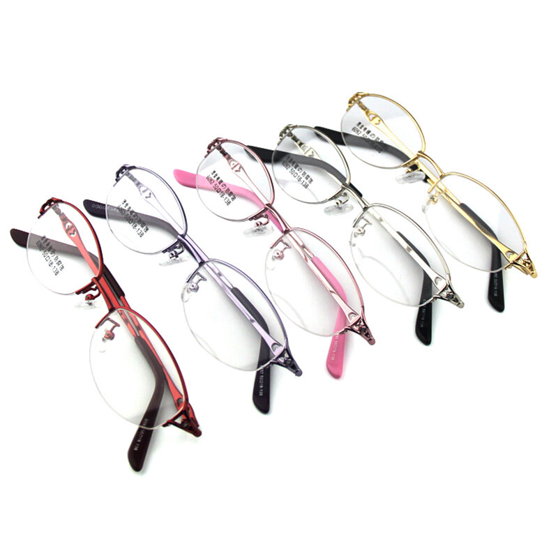 Montures de lunettes de myopie super légères pour femmes, monture optique, semi-sans monture, lentille de myopie élevée, petit visage
