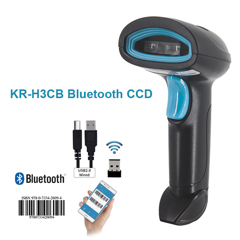 L8BL – lecteur de codes-barres Bluetooth 2D et S8 QR PDF417 2.4G, Scanner de codes-barres portatif sans fil, USB, Support téléphone portable iPad