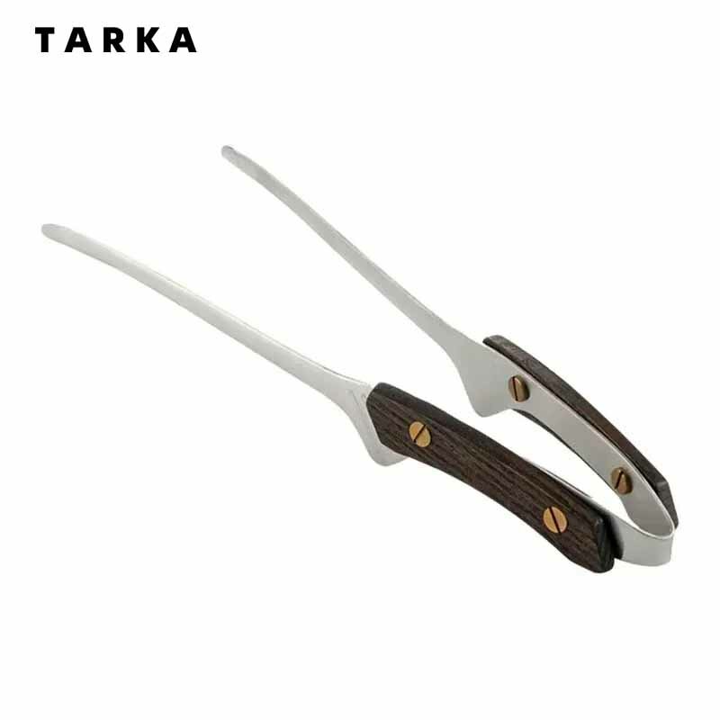 TARKA-Pinzas de acero inoxidable 304 para parrilla de barbacoa, accesorio con aislamiento térmico, mango de madera, 24cm/9,4 pulgadas