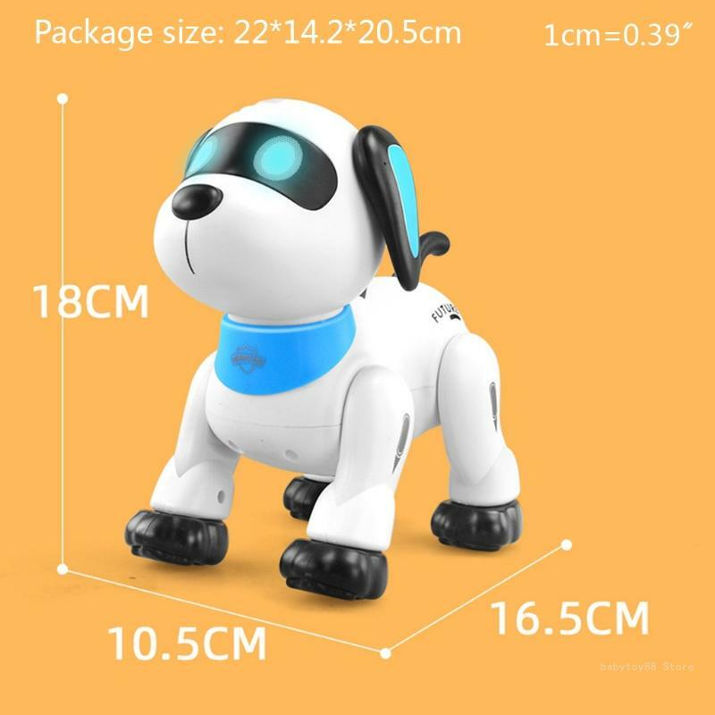 Y4UD 원격 제어 개 로봇 스턴트 강아지 음성 제어 장난감 어린이를위한 소리가있는 전자 애완 동물 춤 프로그래밍 가능한 로봇
