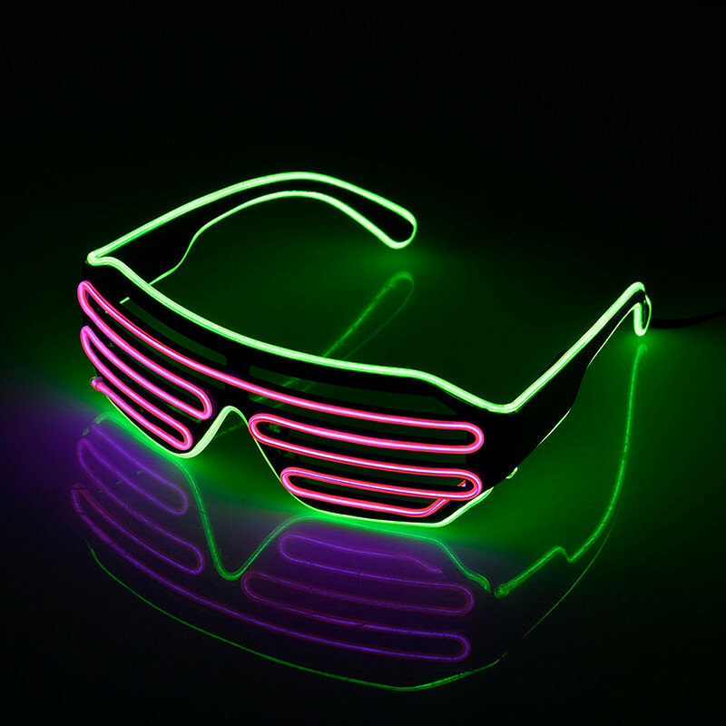 LED Luminoso Óculos Halloween Brilhante Neon Festa de Natal Bril Luz Piscando Brilho Óculos De Sol Festival De Vidro Suprimentos Trajes