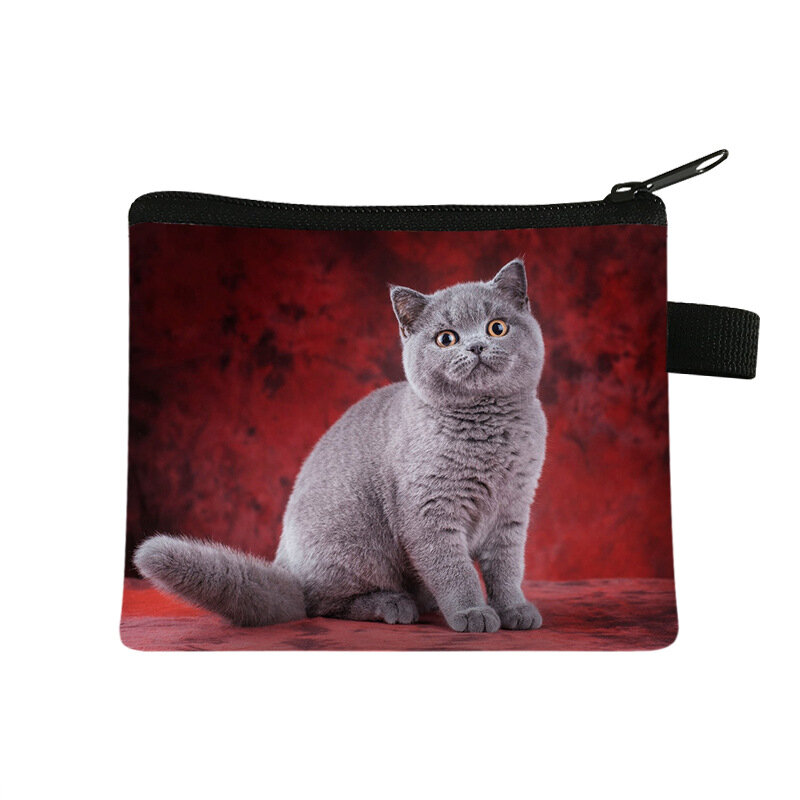 신상 동전 지갑 동물 고양이 어린이 지갑, 학생 휴대용 카드 가방, 동전 열쇠 보관 가방, 폴리에스터 핸드백, 미니 가방 주머니