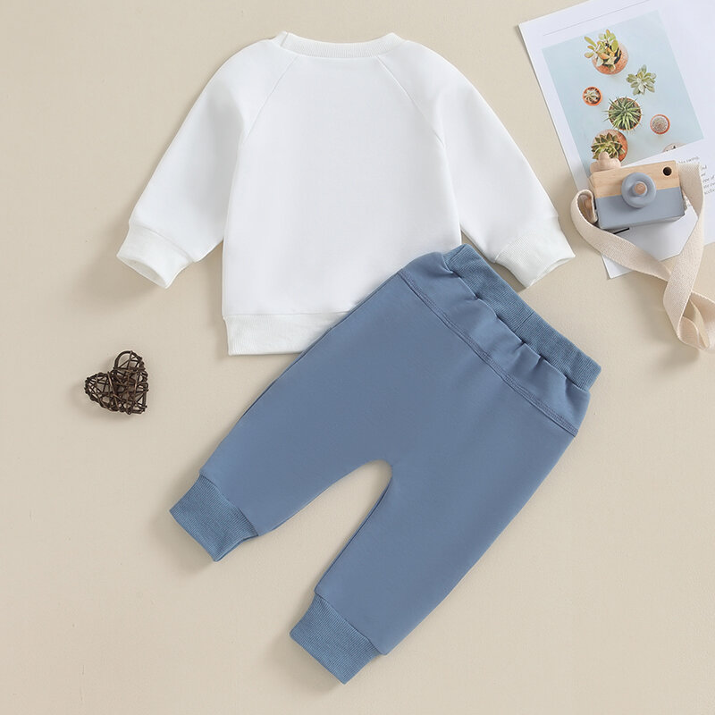 Mały chłopiec ubranka za duży, solidny kolorowa bluza Top z spodnie do biegania jesienno-zimowymi spodniami zestaw dresowy