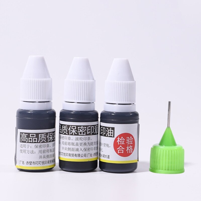 10ml Refill Ink Anti Theft Privacy Safety for Confidential Security Stamp Roller Protection Roller Stamp Refill Ink 24BB